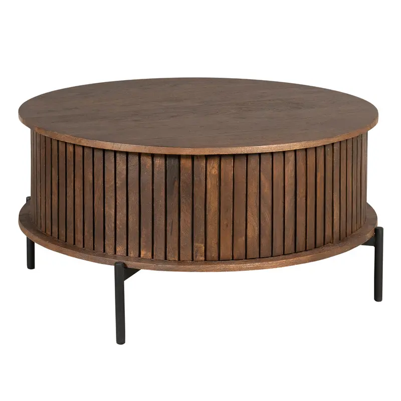 Salontafel Madison Mangohout Bruin Rond 80cm Starfurn