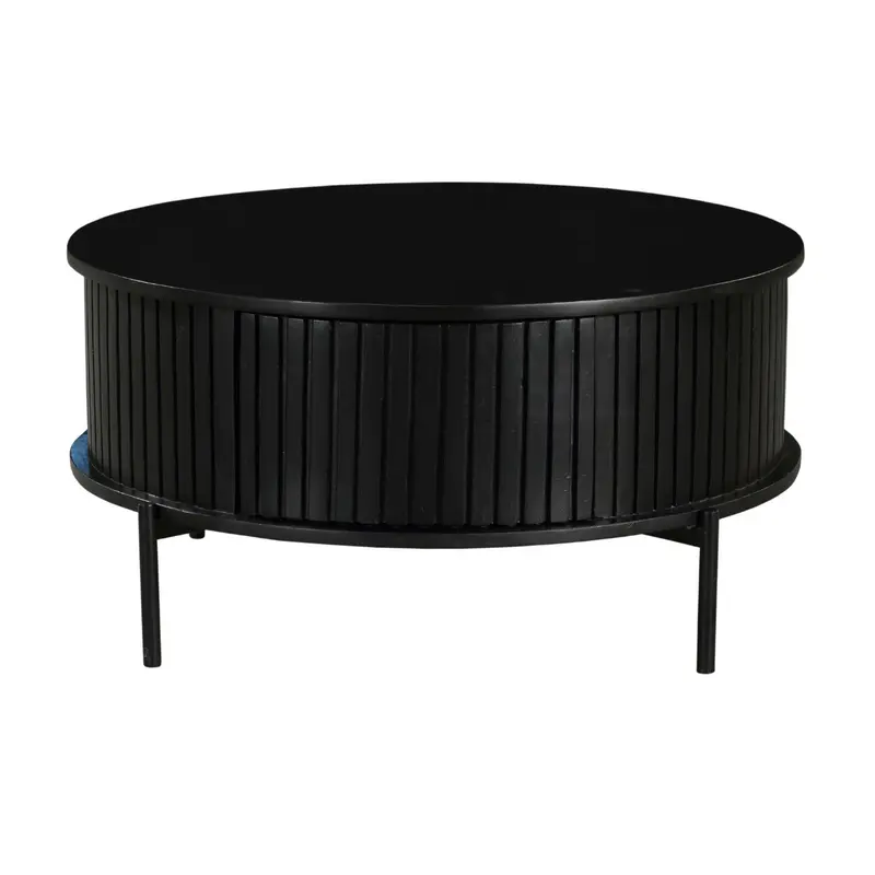 Salontafel Madison Mangohout Zwart Rond 80cm Starfurn