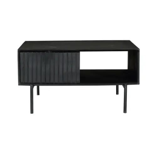 Salontafel Madison Mangohout Zwart Vierkant 80cm Starfurn