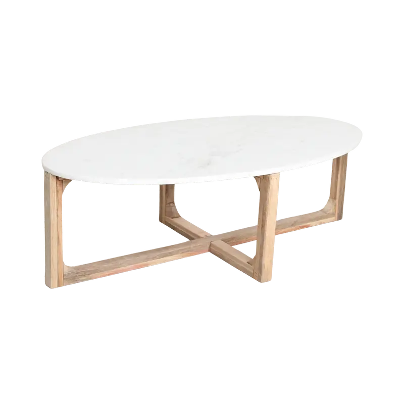 Salontafel Marmer Ovaal Wit Raw Materials