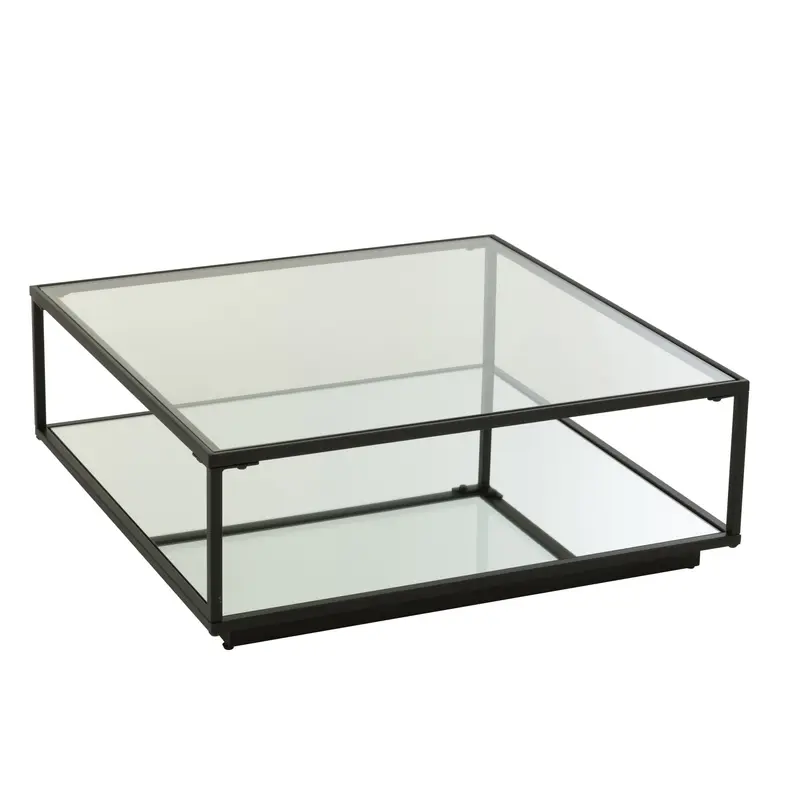 Salontafel Metaal/Glas Zwart J-Line