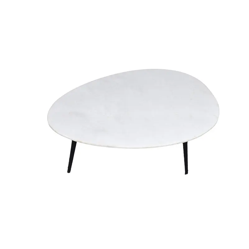 Salontafel Organic Marble Wit 70cm Livingfurn