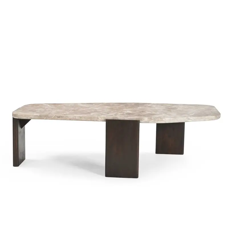 Salontafel Silva Mangohout Marmer Bruin 130cm Starfurn