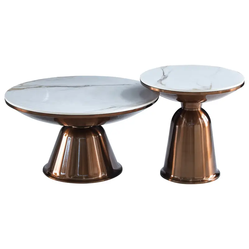Salontafels Ava Marmer Goud Set van 2 Starfurn