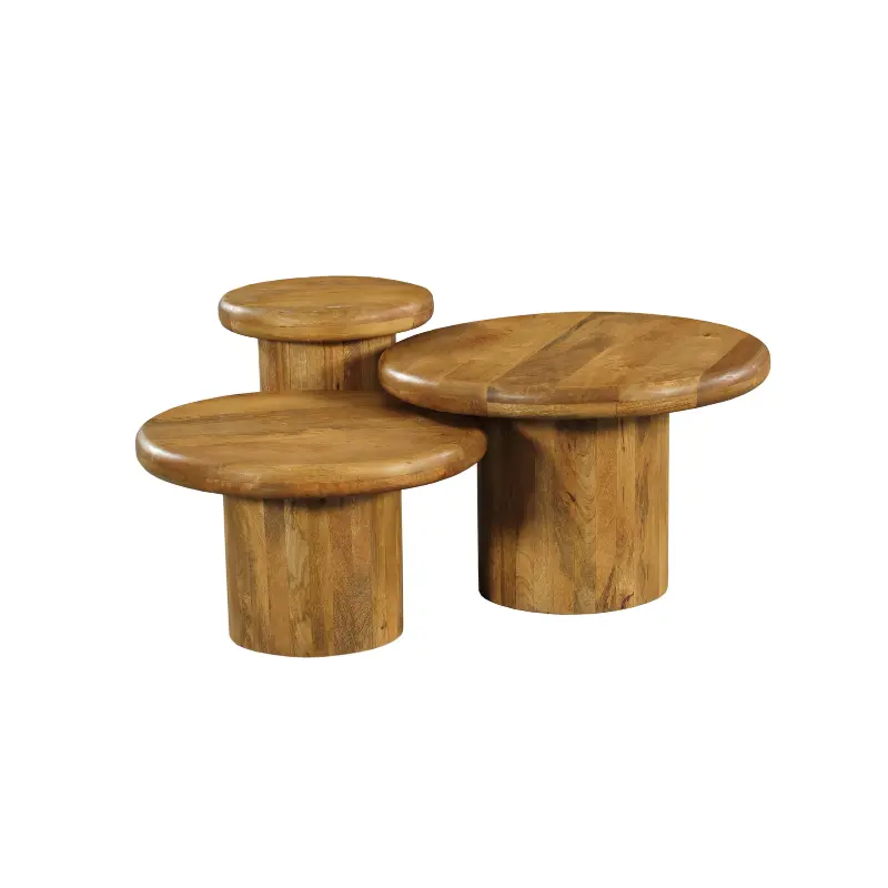 Salontafels Maya Mangohout Naturel Set van 3 Starfurn