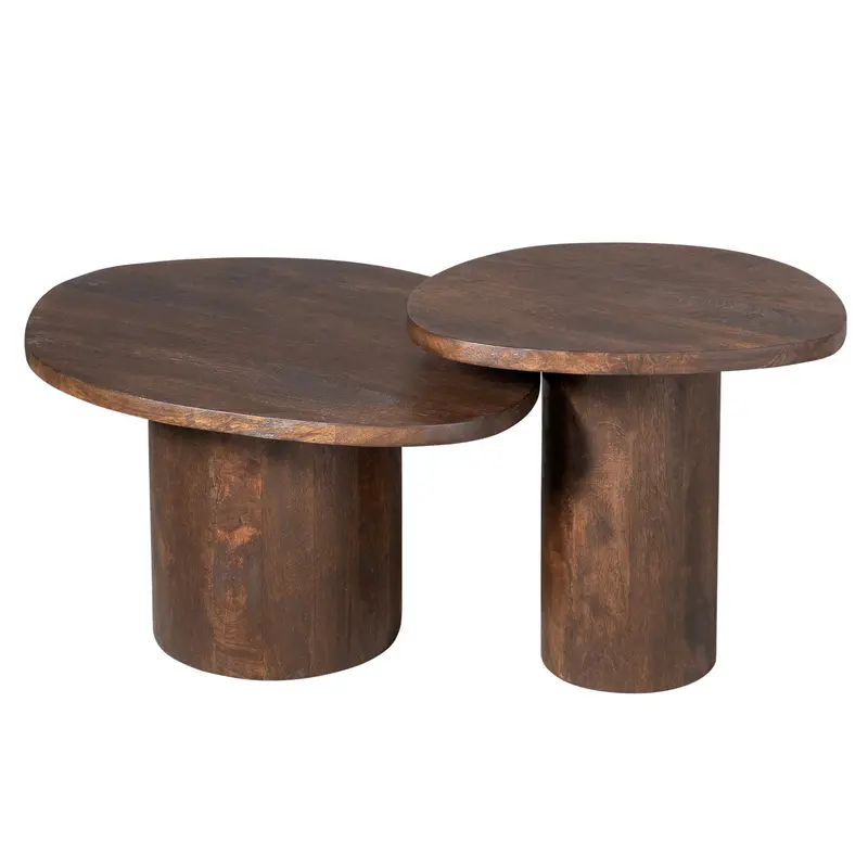 Salontafels Mirre Mangohout Bruin Set van 2 Starfurn