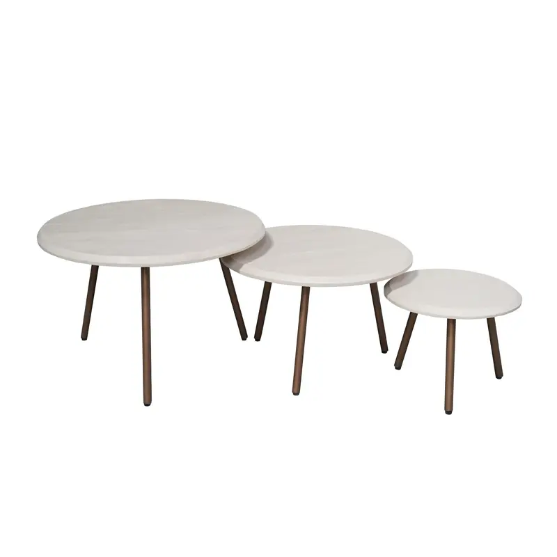 Salontafels Ohio Mangohout Zand Set van 3 Starfurn
