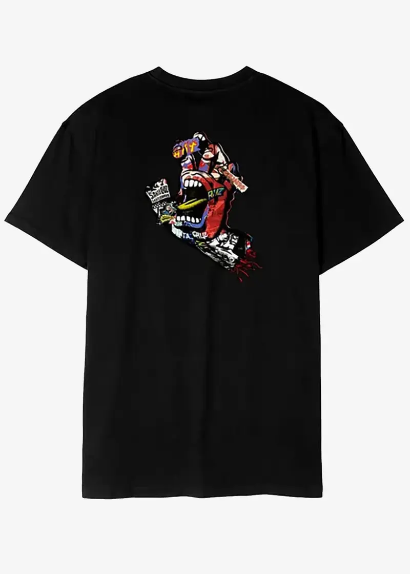 Santa Cruz Mens Collage Hand T-Shirt Black