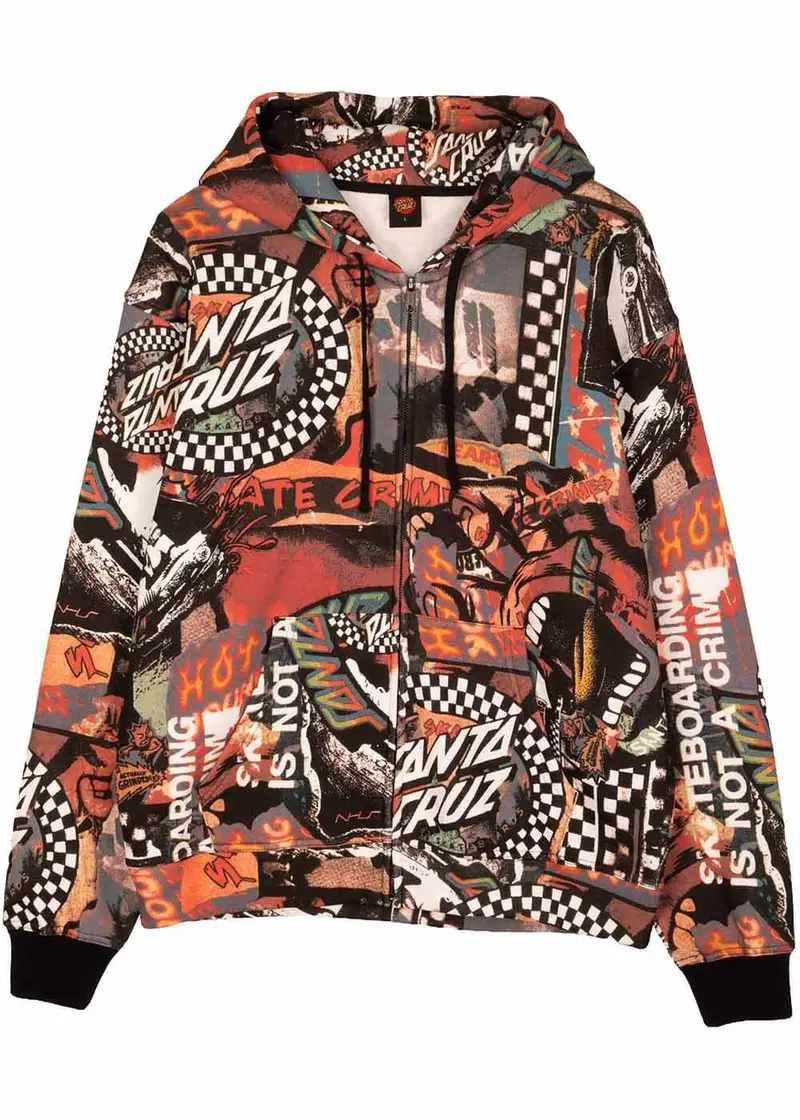 Santa Cruz Mens Collage Zip Hood Multi