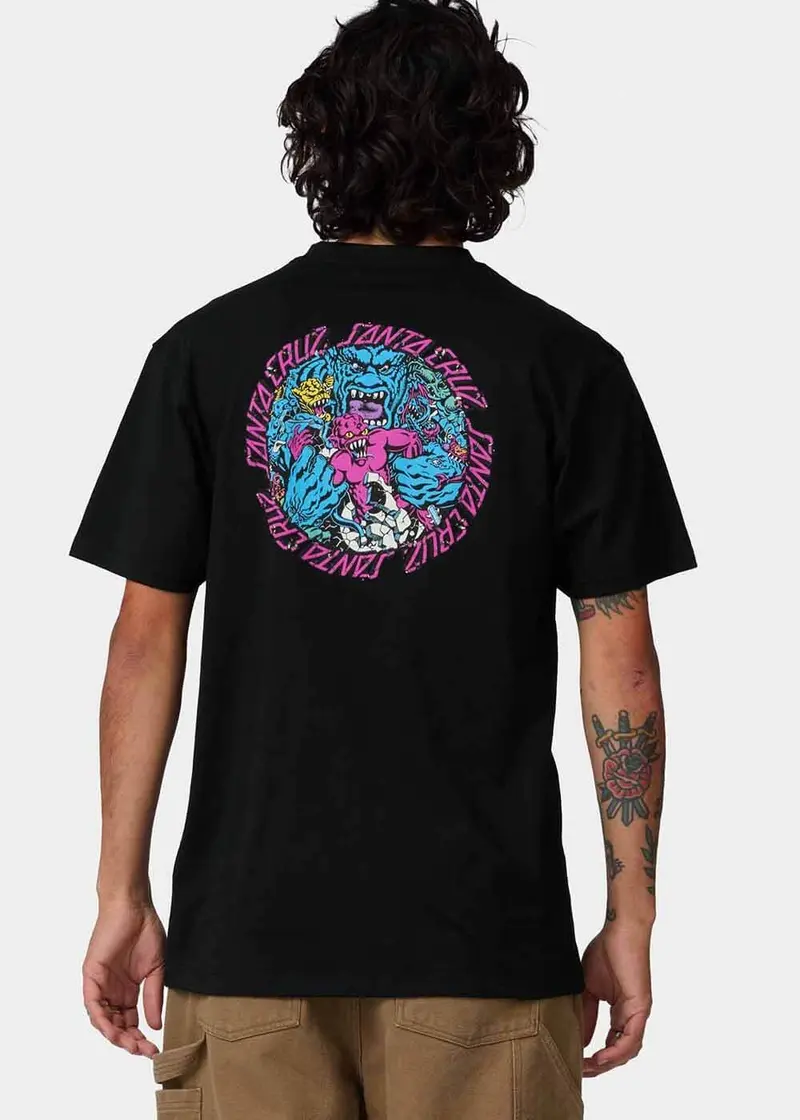 Santa Cruz Mens Roskopp Monster Strip T-Shirt Black
