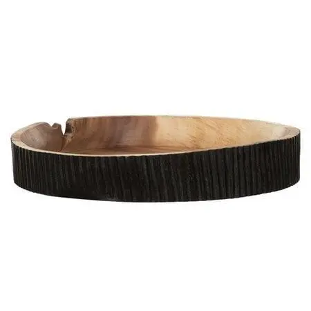 Schaal Groove Suar Hout Zwart Gebrand MUST Living