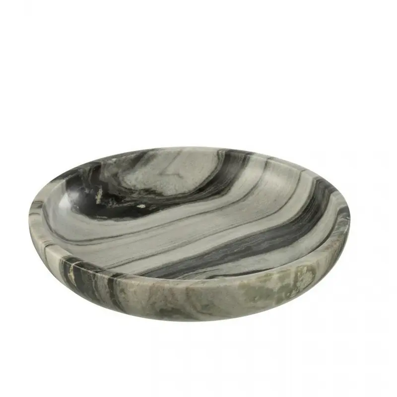 Schaal Marmer Zwart/Lichtgrijs Dia 35cmx6cm J-Line