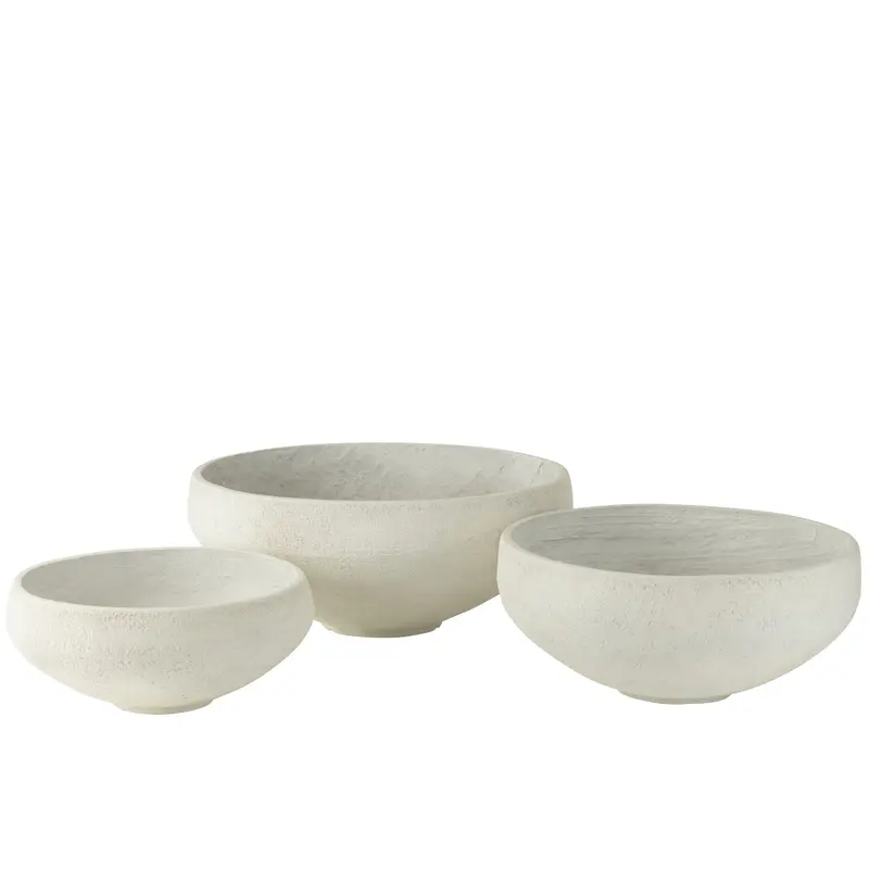 Schaal Vezelklei Wit Set van 3