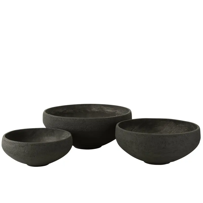 Schaal Vezelklei Zwart Set van 3 J-Line