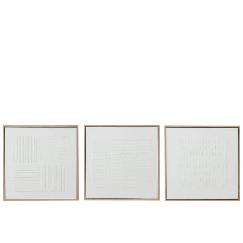 Schilderij Lines Canvas Wit Set van 3 J-Line