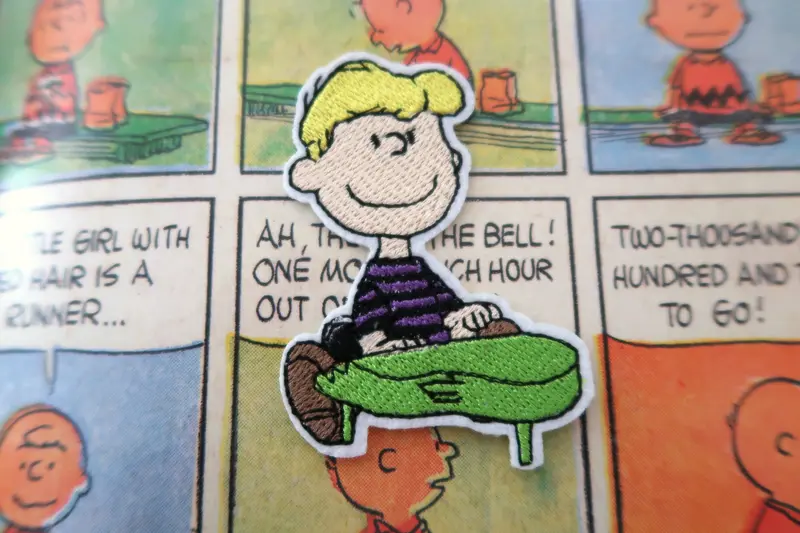 Schroeder from Snoopy Peanuts comic embroidered patch/appliqué