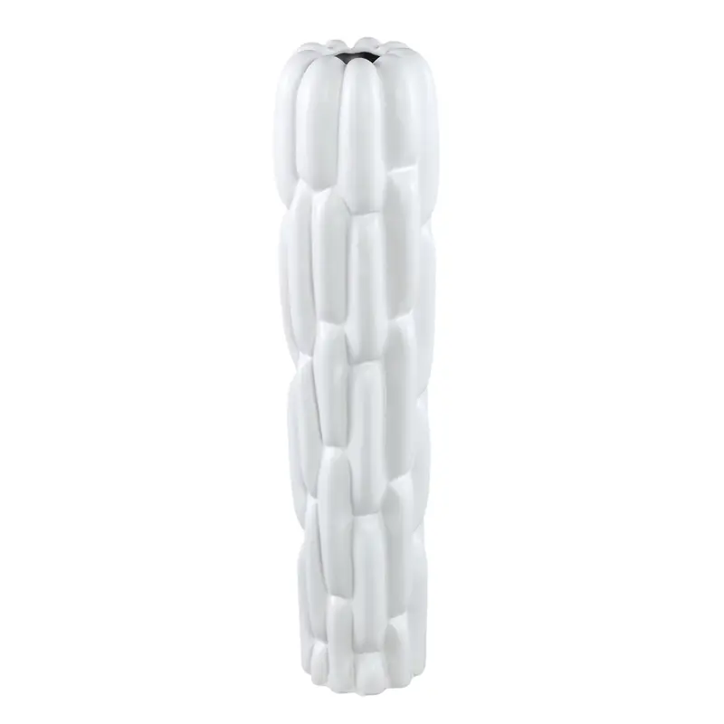 Seanis White Round Ceramic Vase Block Pattern L L17xB17xH71cm PTMD