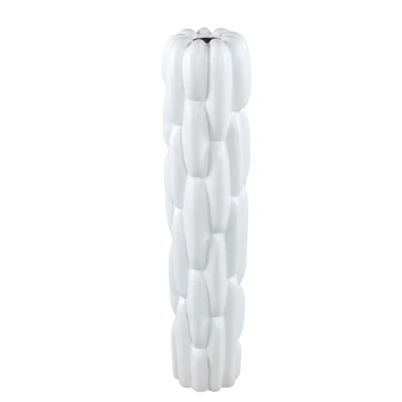 Seanis White Round Ceramic Vase Block Pattern M 14,5x14,5x61cm PTMD