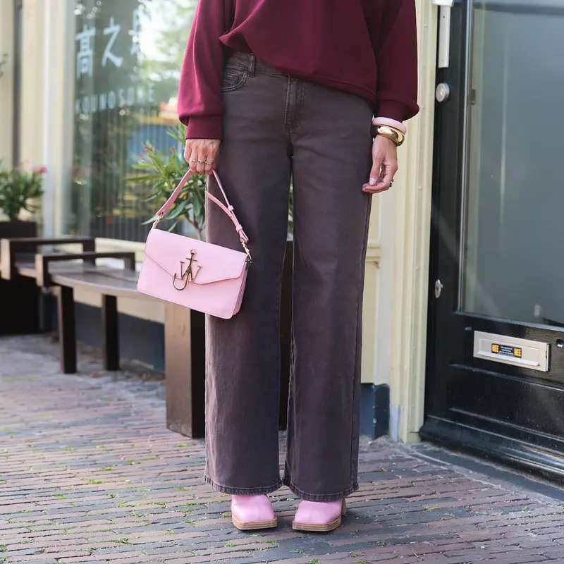 Selma wide colored jeans hot fudge