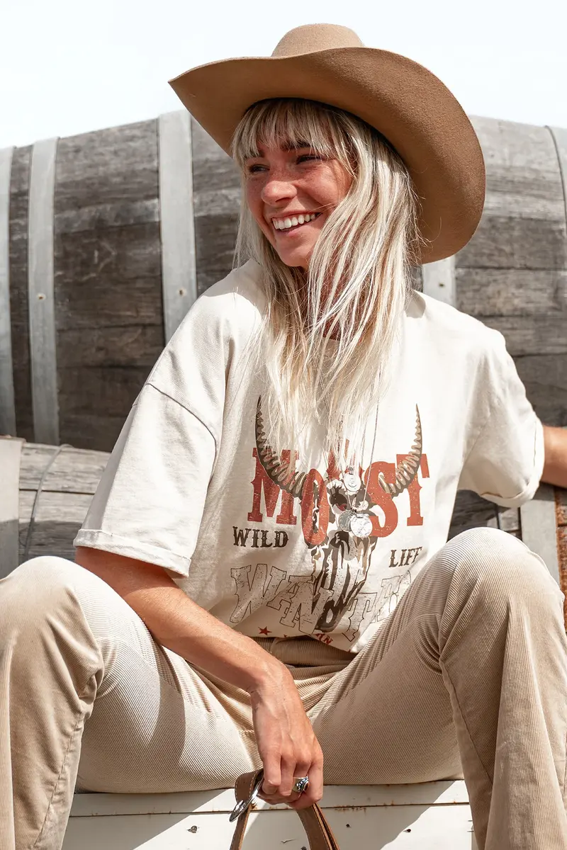 Serena Artwork Tshirt MMI22603BE Beige