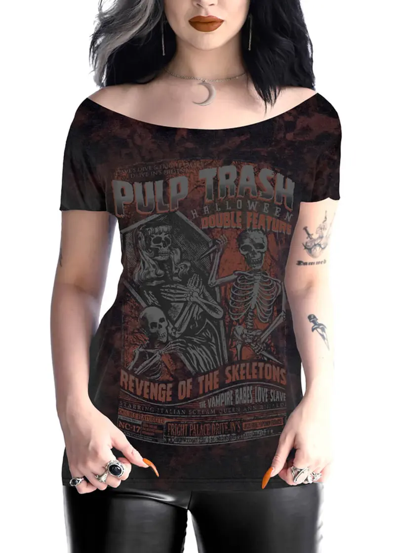 Serpentine Clothing Pulp Trash Girly T-Shirt Black