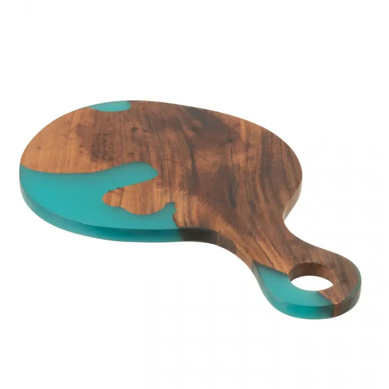 Serveerplank Modern Acacia Hout/Epoxyhars Naturel/Blauw