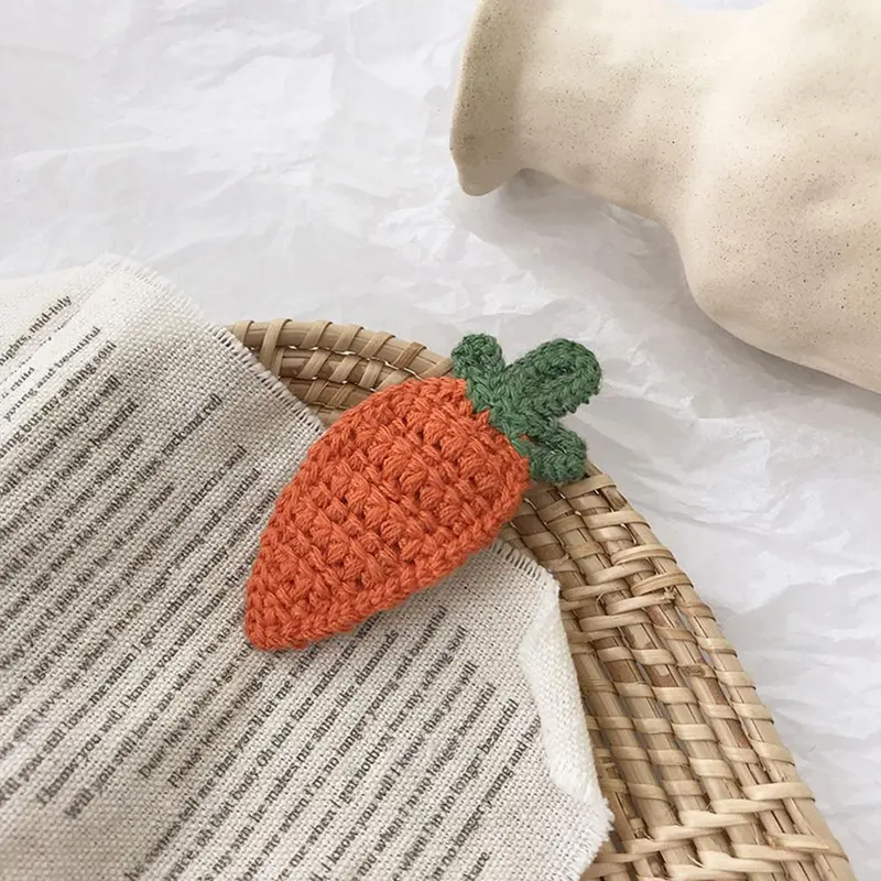 Set of 2 Crochet Fruit and Vegetable Hair Clips (4 Designs)
