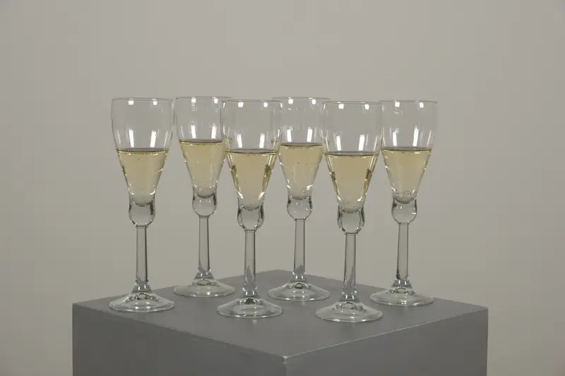 Set of 6 Modern Champagne Flutes