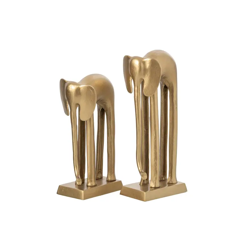 Set van 2 Beelden Olifant Aluminium Goud J-Line
