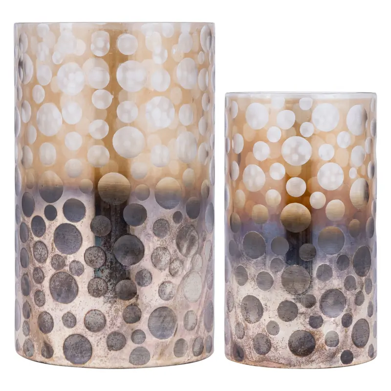 Set Van 2 Bridgid Windlichten Glas Bruin Ombre PTMD