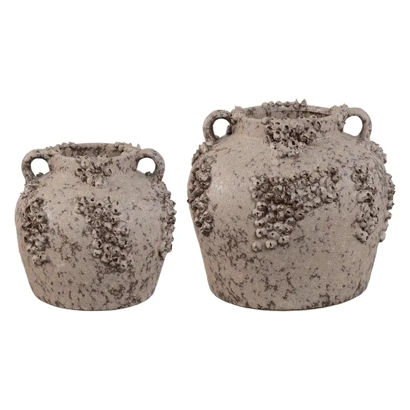 Set van 2 Deisy Vazen Beige Keramiek PTMD
