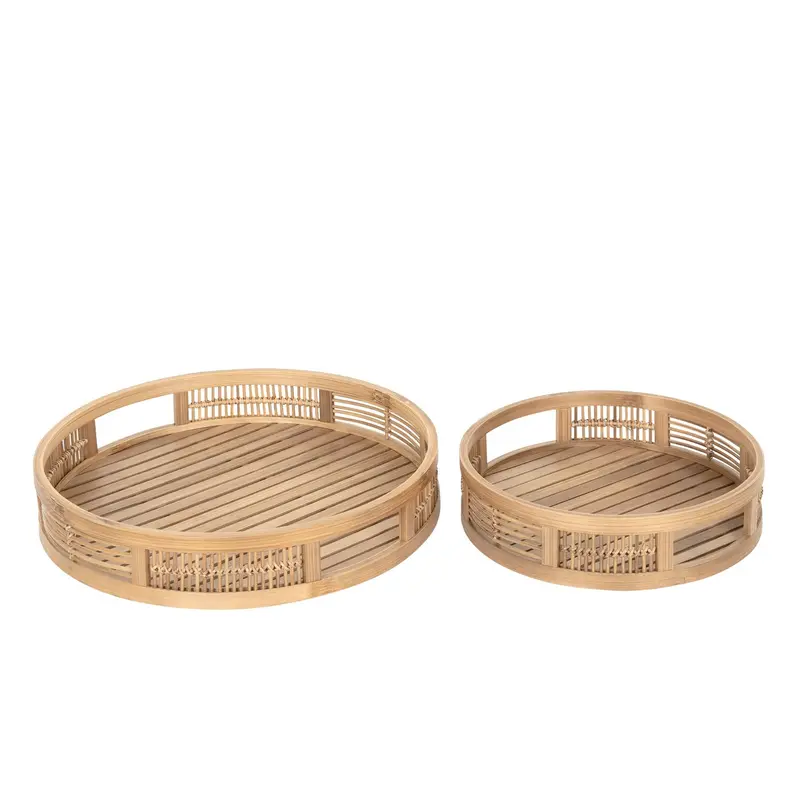 Set van 2 Dienbladen Algarve Bamboe Naturel MUST Living