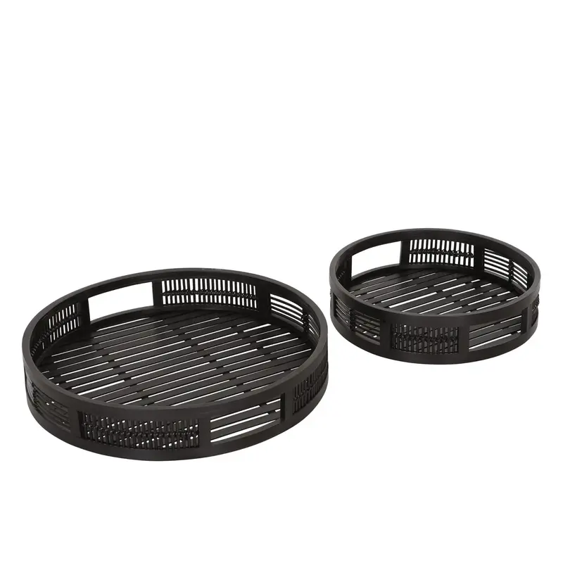 Set van 2 Dienbladen Algarve Bamboe Zwart MUST Living