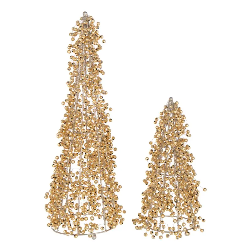 Set Van 2 Kegels Kralen Acryl Goud J-Line