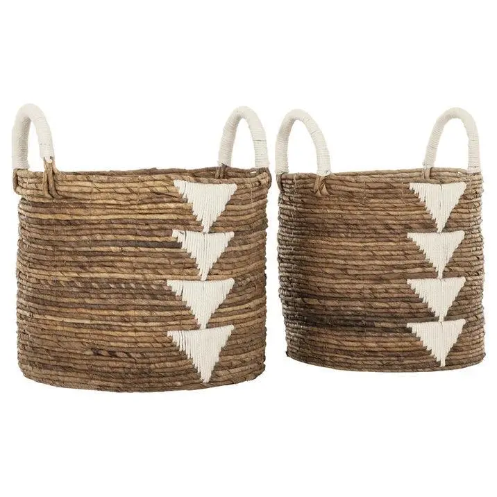 Set van 2 Manden Lima Rotan Naturel Wit MUST Living