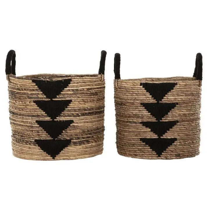 Set van 2 Manden Lima Rotan Naturel Zwart MUST Living