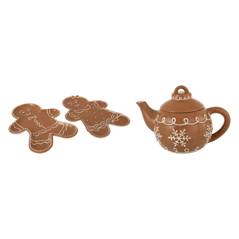 Set Van 2 Serveerschaal en Theepot Cookie Dolomiet J-Line