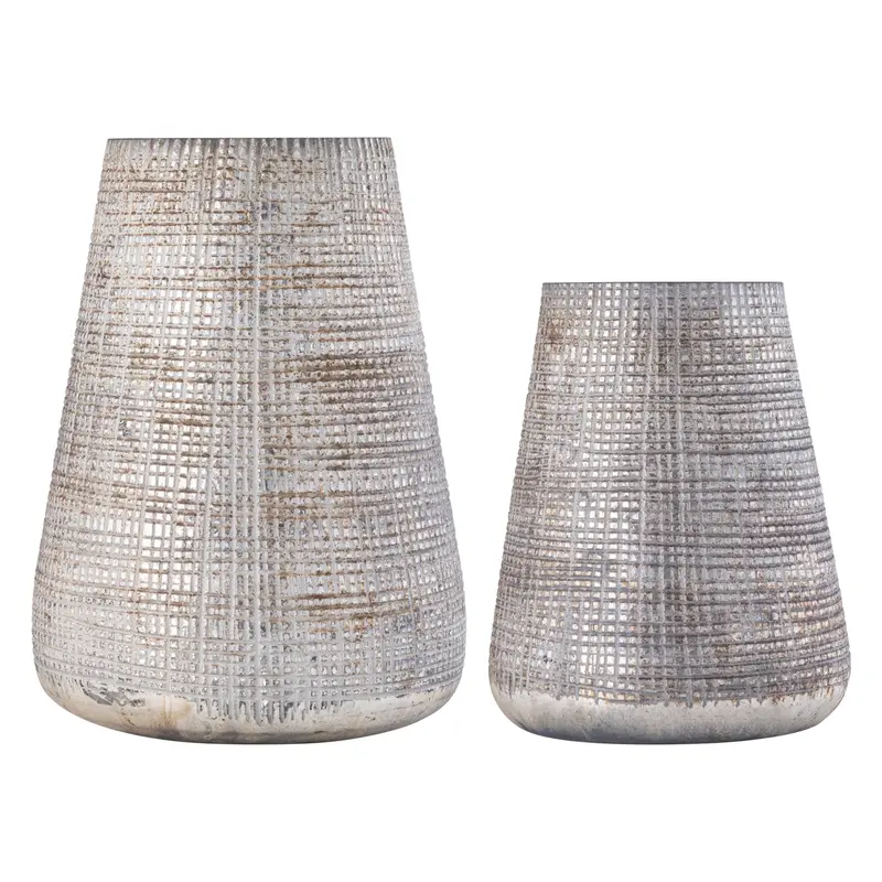 Set Van 2 Windlichten Damin Glas Crème PTMD