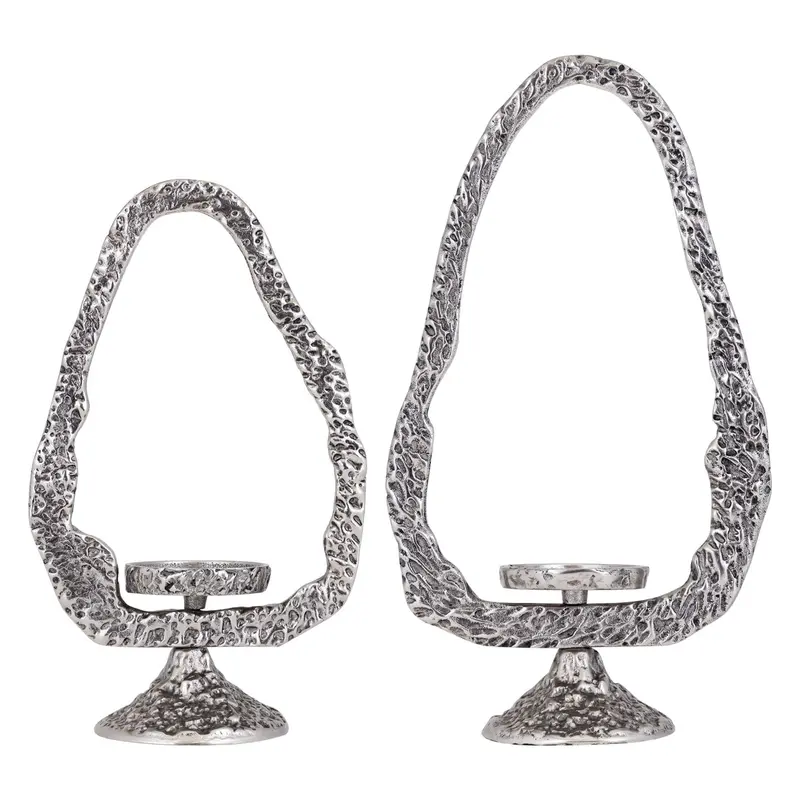 Set van 2 Yindee Kandelaars Gun Metal PTMD