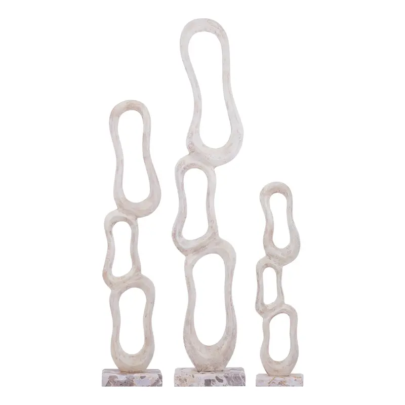 Set van 3 Camare Beelden Abstract Beige PTMD