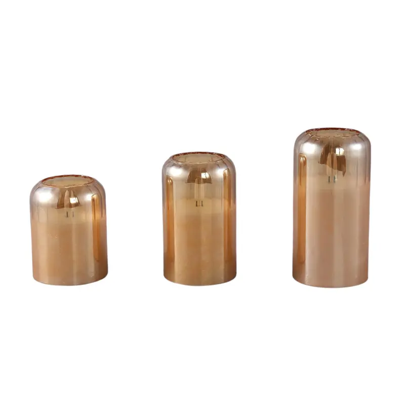 Set Van 3 Glass Led Amber LED Kaarsen PTMD
