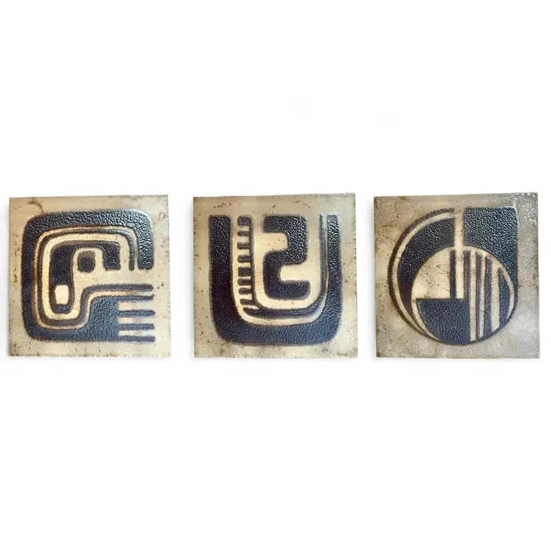 Set van 3 Grote Keramische Wandpanelen – Duitsland 1970s