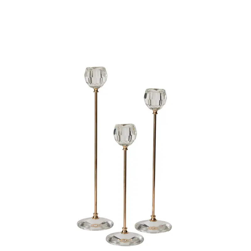 Set Van 3 Kandelaars Kristal Transparant J-Line