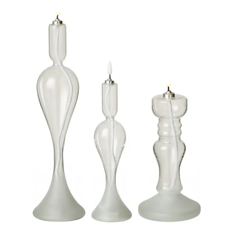 Set Van 3 Led Kaarsen Glas Transparant J-Line
