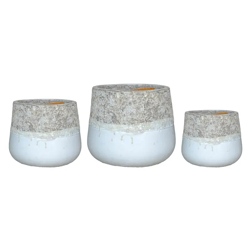 Set van 3 Lenz Bloempotten Wit Keramiek PTMD