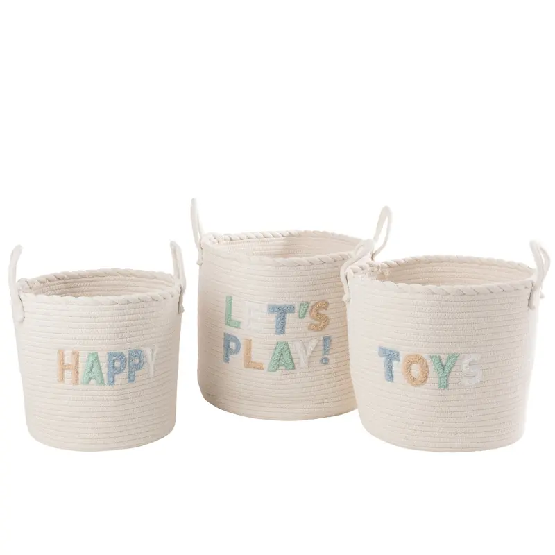 Set Van 3 Mand Kinderen Katoen Wit/Lichtblauw J-Line
