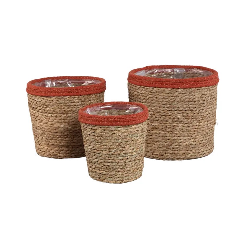 Set van 3 Manden Leavy Rotan Roest PTMD