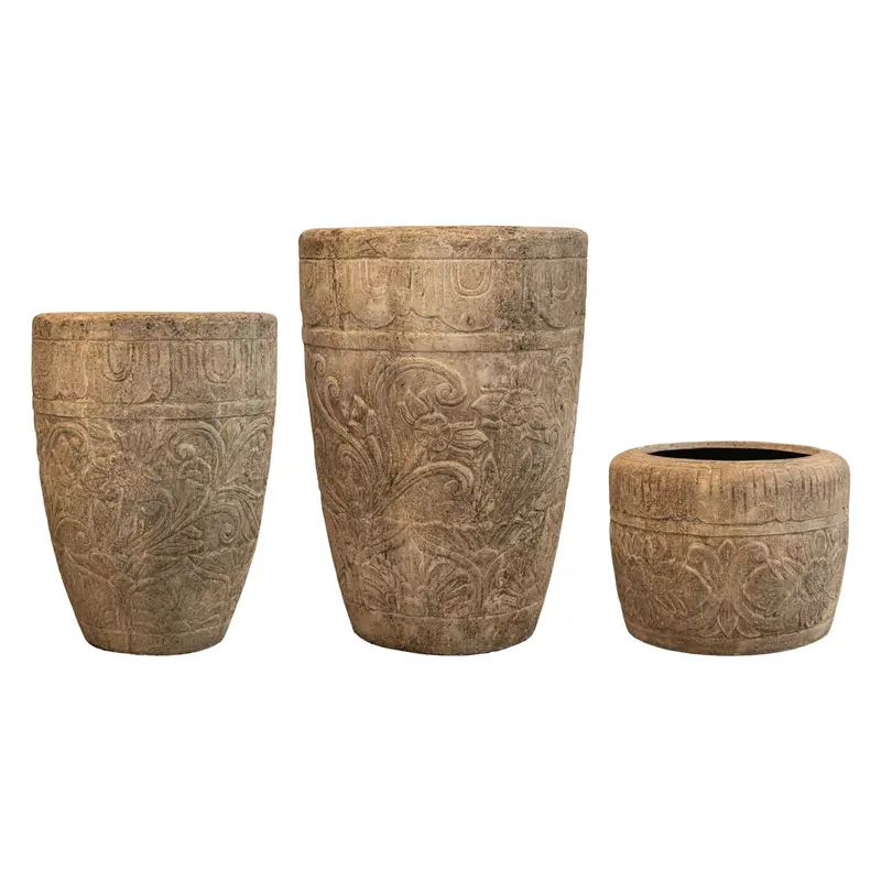 Set van 3 Sasha Potten Crème Bloempatroon PTMD
