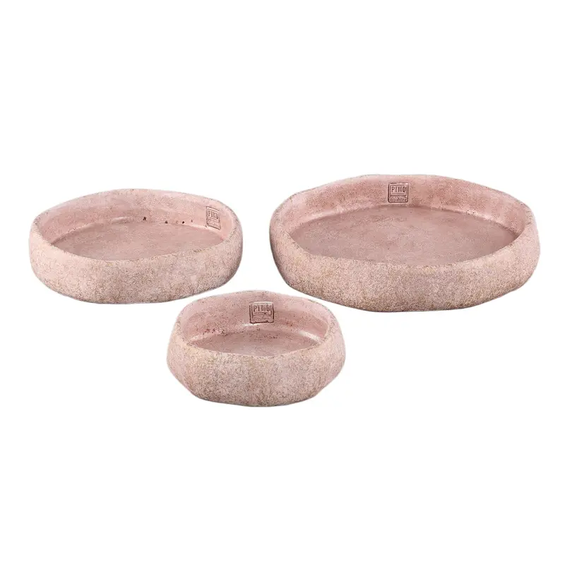 Set Van 3 Schalen Yadin Cement Roze PTMD
