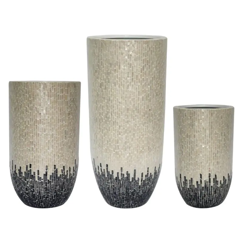 Set van 3 Vojtech Potten Wit Schelpen Bamboe PTMD